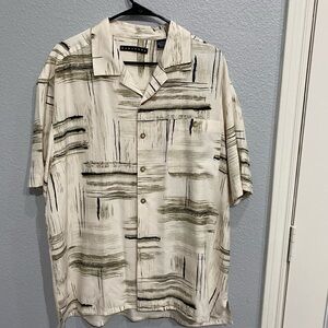 Men’s gorgeous Tropical Beige Button shirt / Size L